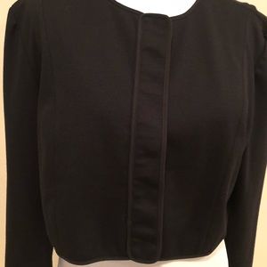 Black cropped jacket snap front